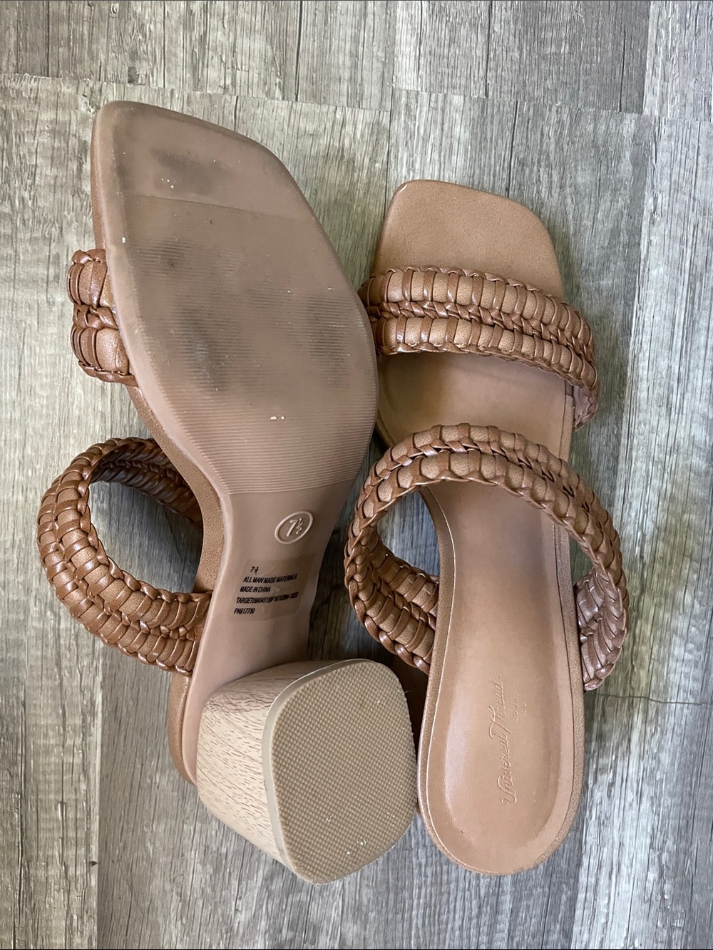 Universal Thread Braided Double-Strap Slide Sandals in Tan - Picture 5 of 6